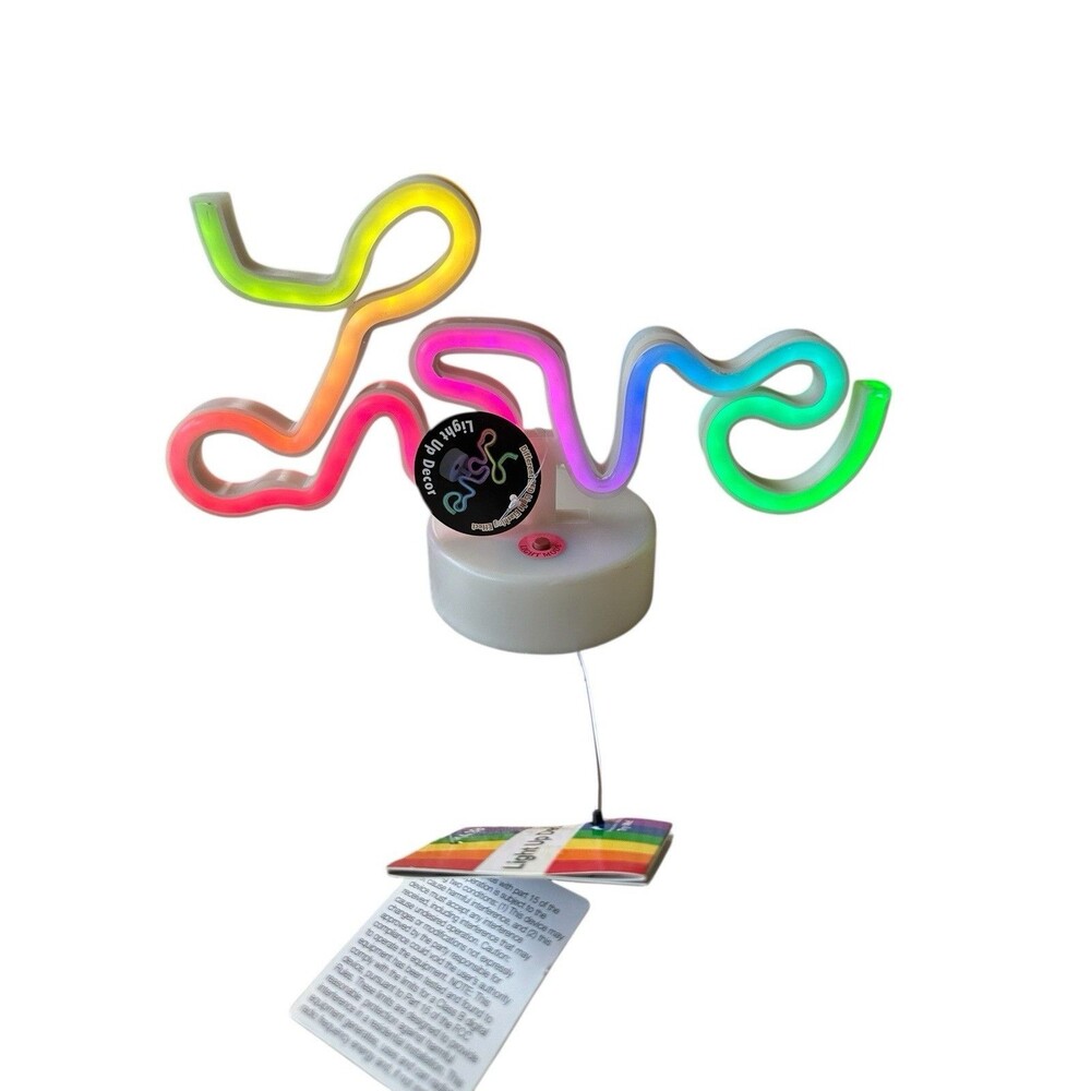 NEW Love Light Up Decor LED LIght Up Sign Neon Multi Color PRIDE Rainbow